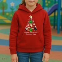 Rockin' Around the Christmas Tree Funny Guitar Kids Hoodie thumb 3