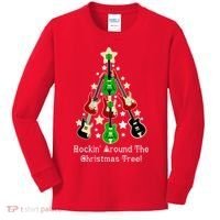 Rockin' Around the Christmas Tree Funny Guitar Kids Long Sleeve Shirt thumb 0