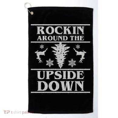Rockin Around The Upside Down Ugly Christmas Golf Towel