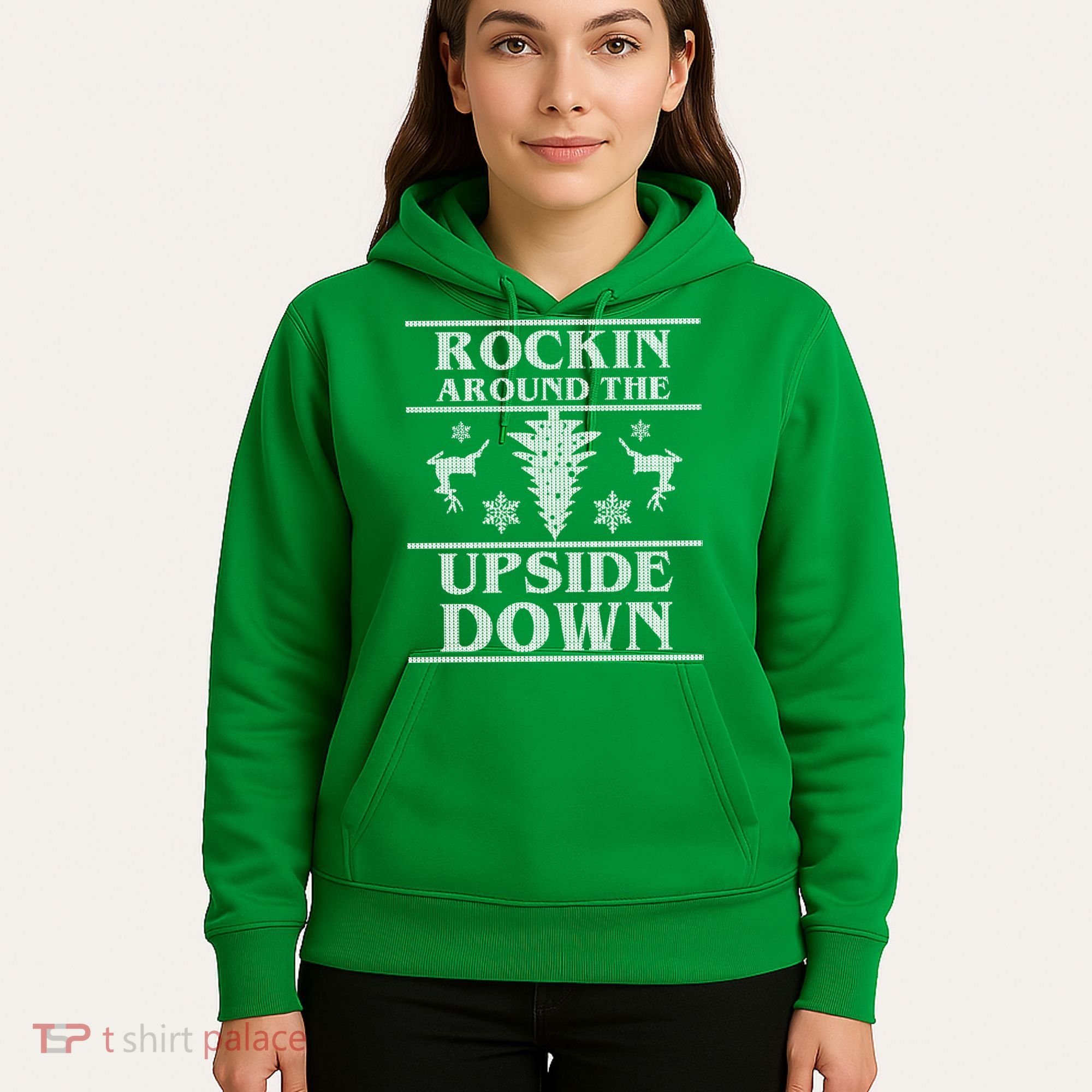 Rockin Around The Upside Down Ugly Christmas Hoodie