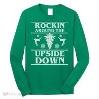 Rockin Around The Upside Down Ugly Christmas Long Sleeve Shirt thumb 0