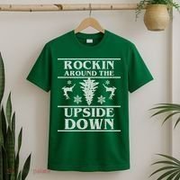 Rockin Around The Upside Down Ugly Christmas T-Shirt thumb 2