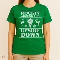 Rockin Around The Upside Down Ugly Christmas T-Shirt thumb 4