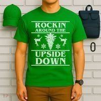 Rockin Around The Upside Down Ugly Christmas T-Shirt thumb 6