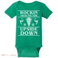 Rockin Around The Upside Down Ugly Christmas Baby Bodysuit thumb 0