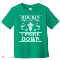 Rockin Around The Upside Down Ugly Christmas Toddler T-Shirt thumb 0