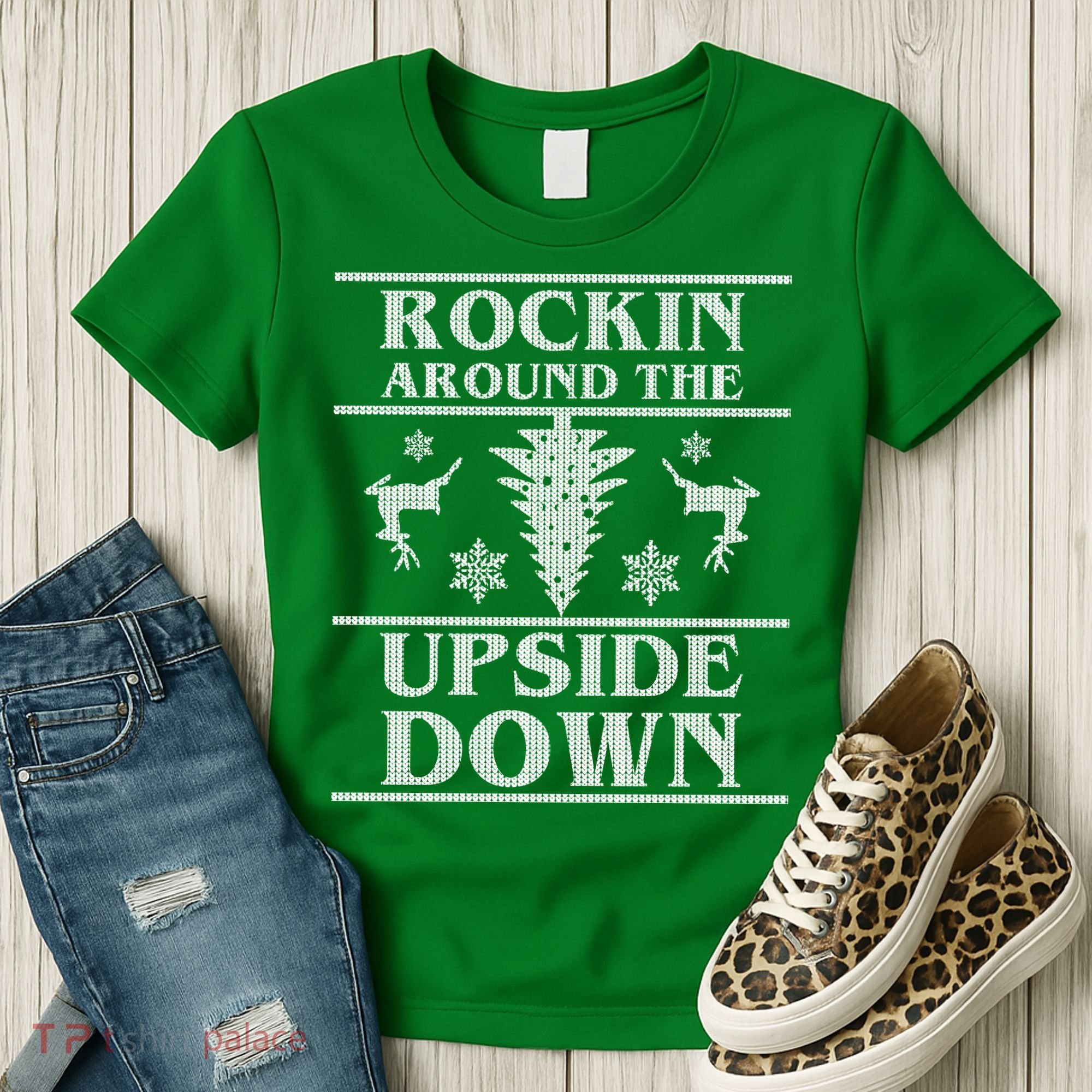 Rockin Around The Upside Down Ugly Christmas Women's T-Shirt