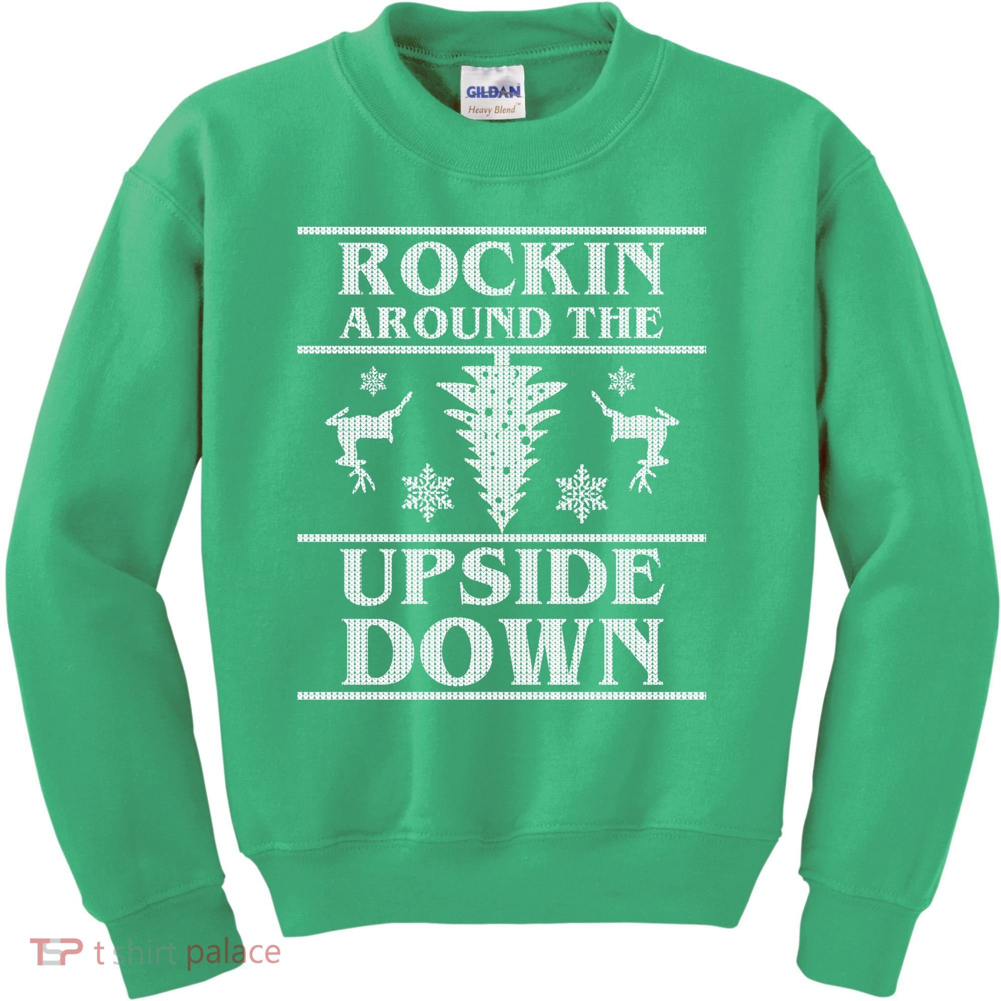 Rockin Around The Upside Down Ugly Christmas Kids Sweatshirt