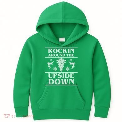 Rockin Around The Upside Down Ugly Christmas Kids Hoodie