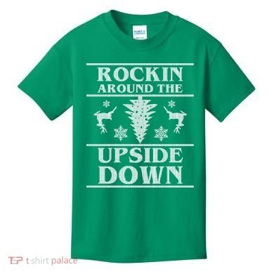 Rockin Around The Upside Down Ugly Christmas Kids T-Shirt
