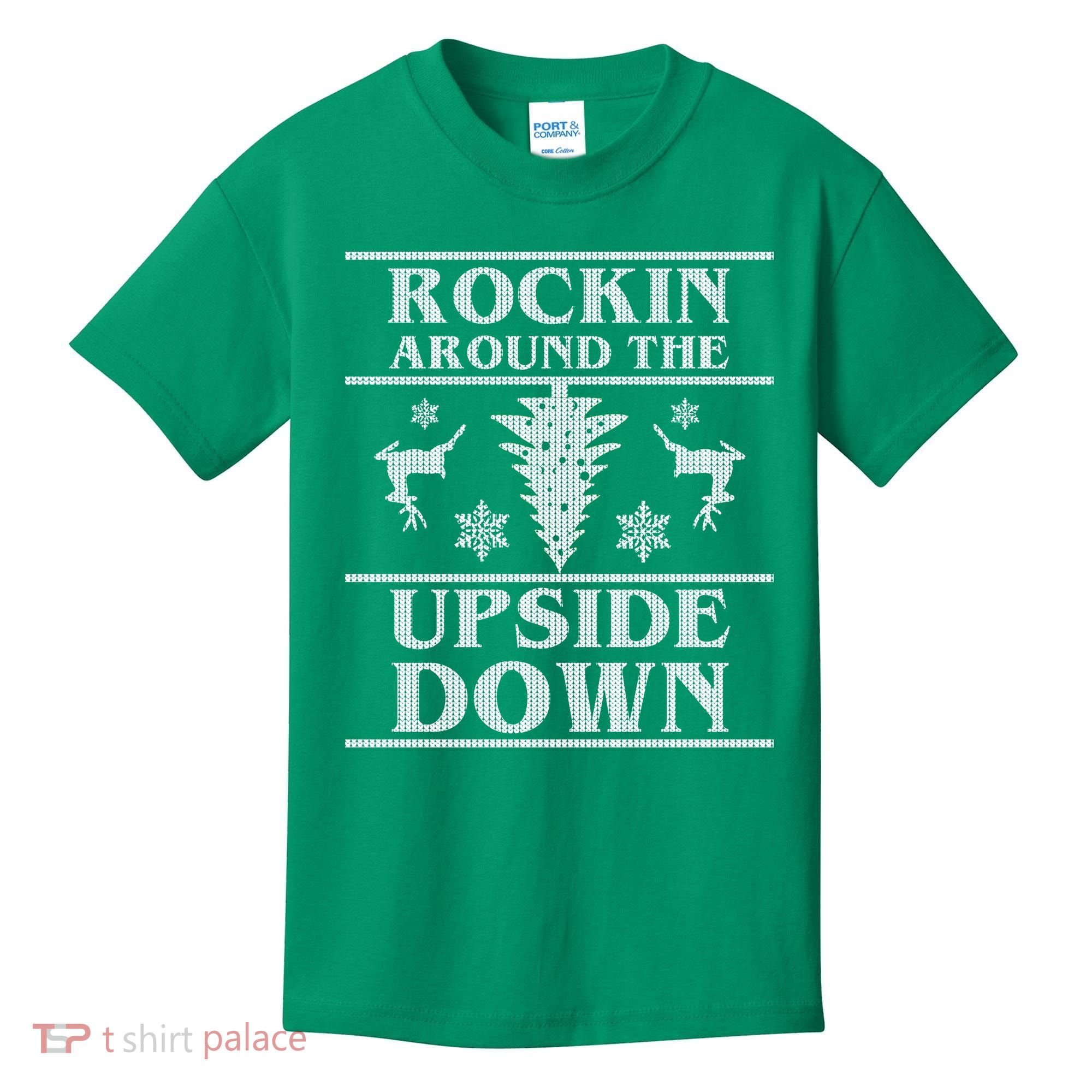 Rockin Around The Upside Down Ugly Christmas Kids T-Shirt