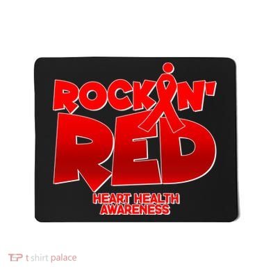 Rockin Red Heart Health Awareness Mousepad