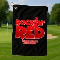 Rockin Red Heart Health Awareness Golf Towel thumb 1