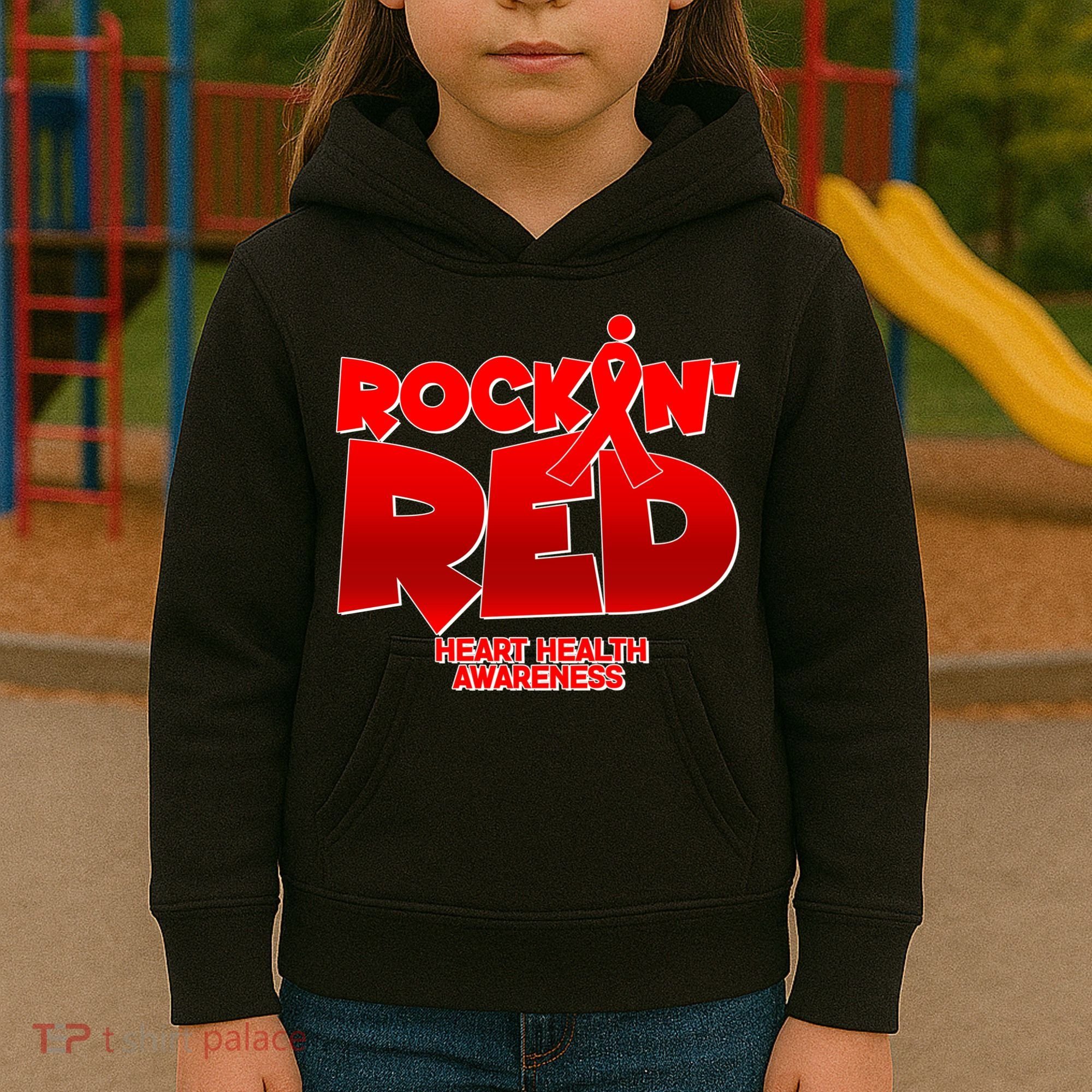 Rockin Red Heart Health Awareness Kids Hoodie