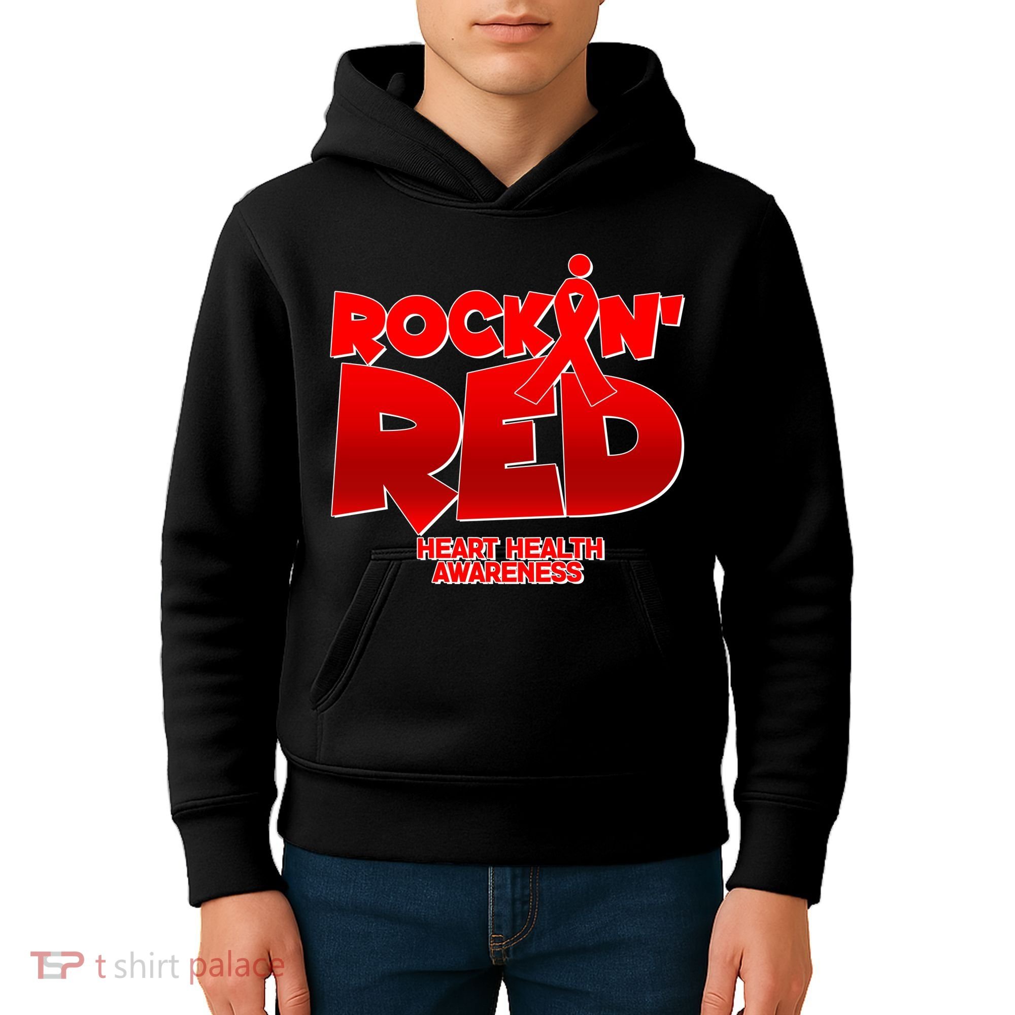 Rockin Red Heart Health Awareness Kids Hoodie