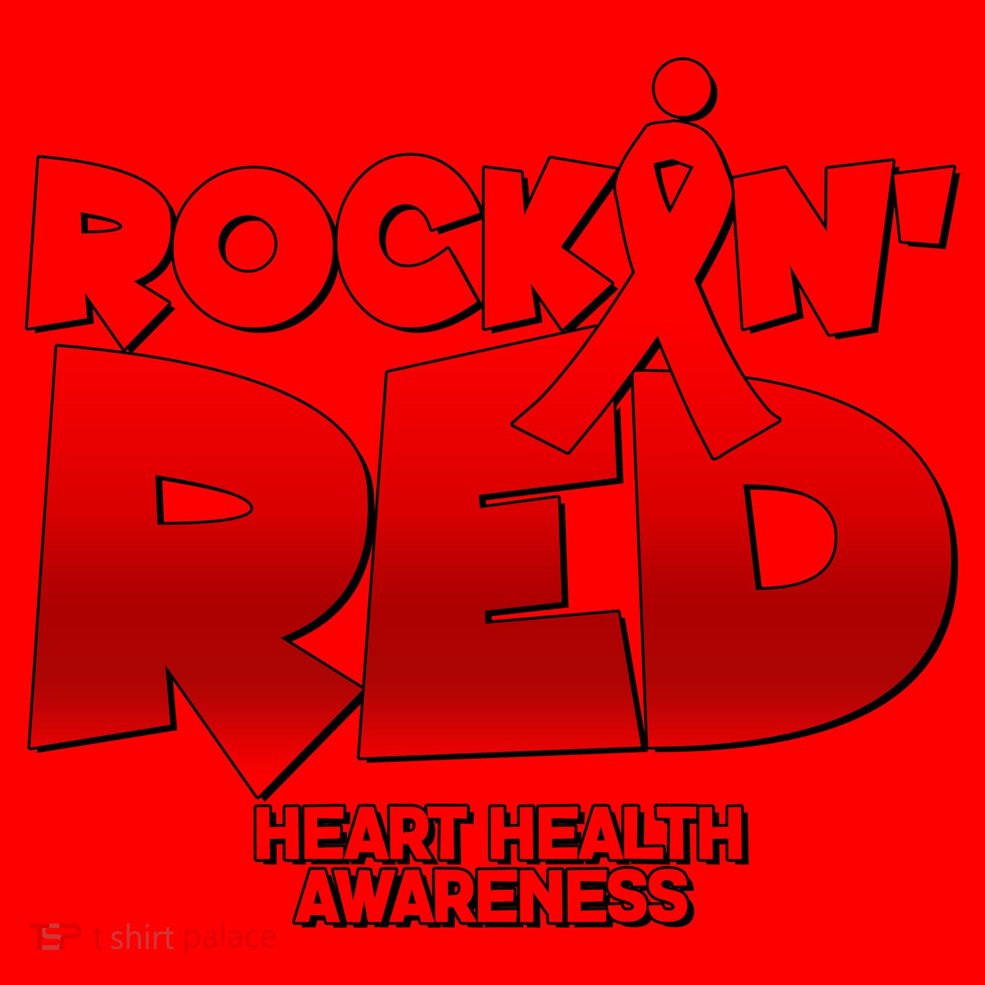 Rockin Red Heart Health Awareness Santa Hat