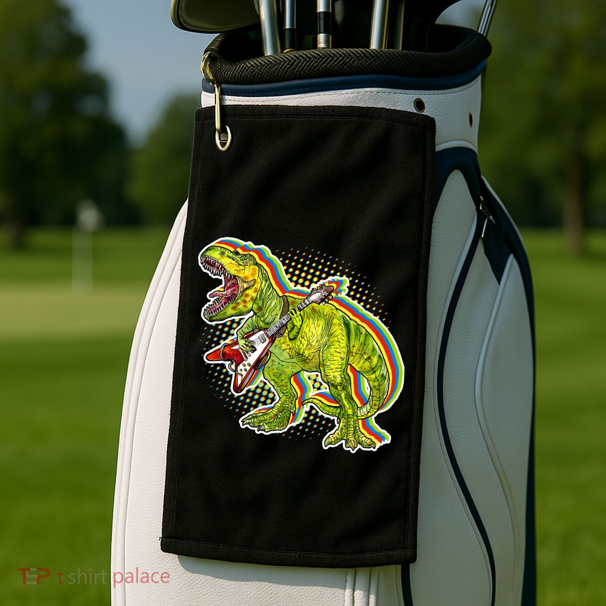 Rockin T-Rex Golf Towel