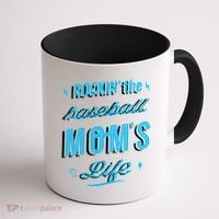 Rockin The Baseball Moms Life Coffee Mug thumb 1