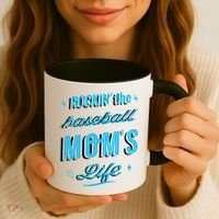 Rockin The Baseball Moms Life Coffee Mug thumb 3