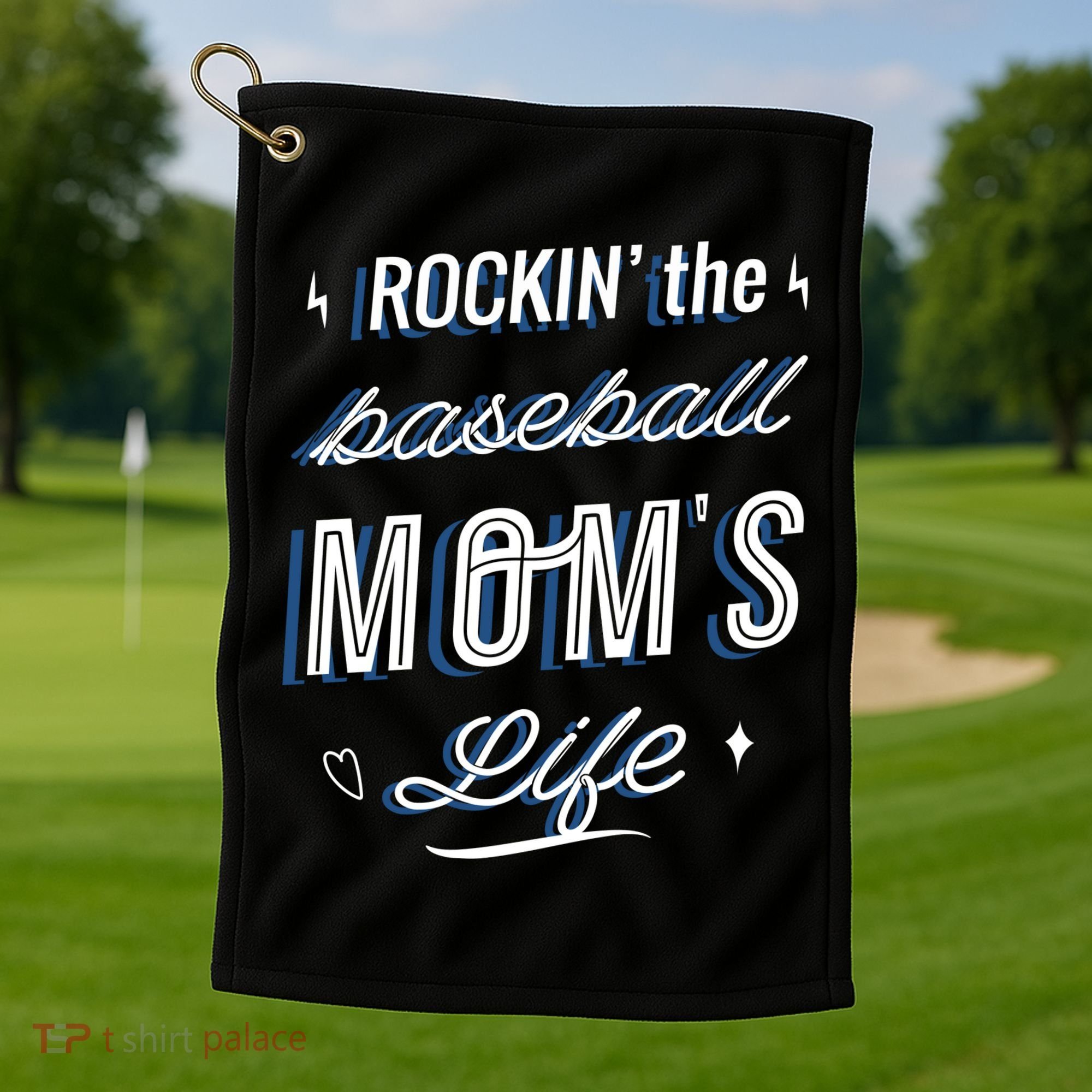 Rockin The Baseball Moms Life Golf Towel