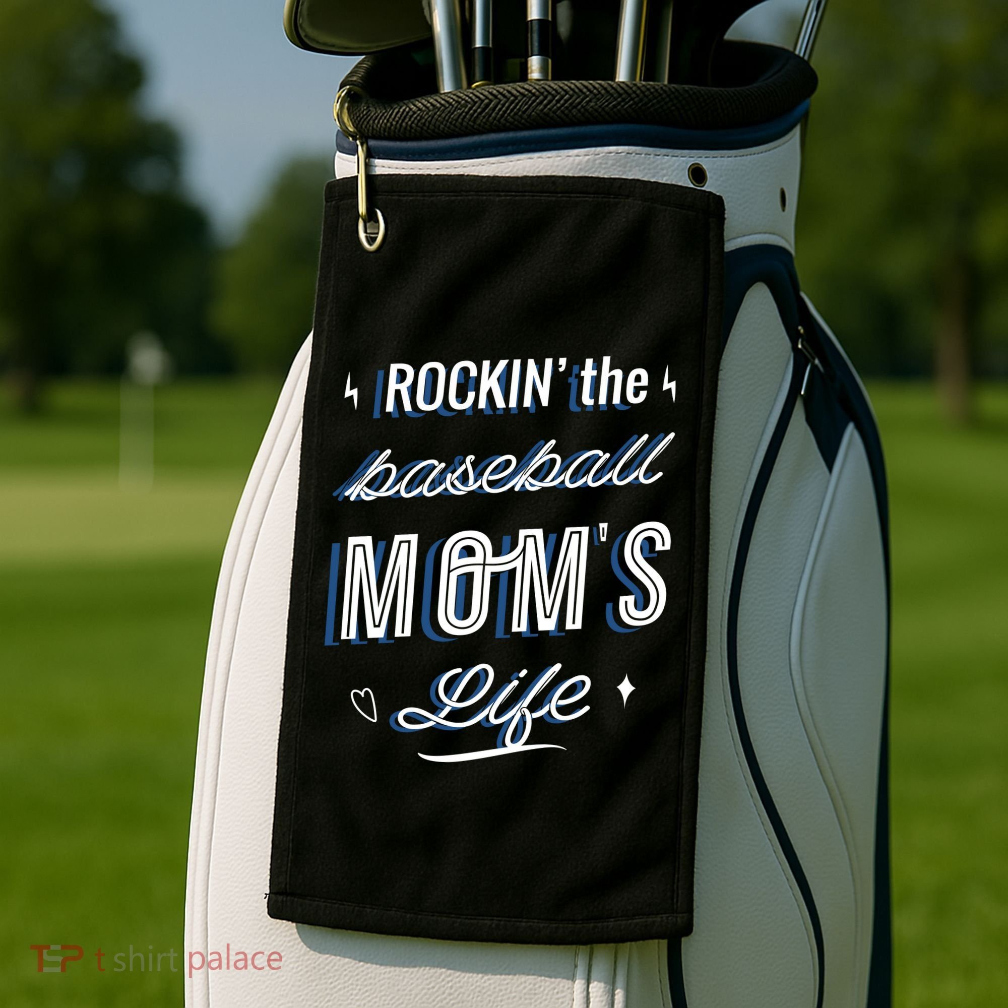 Rockin The Baseball Moms Life Golf Towel