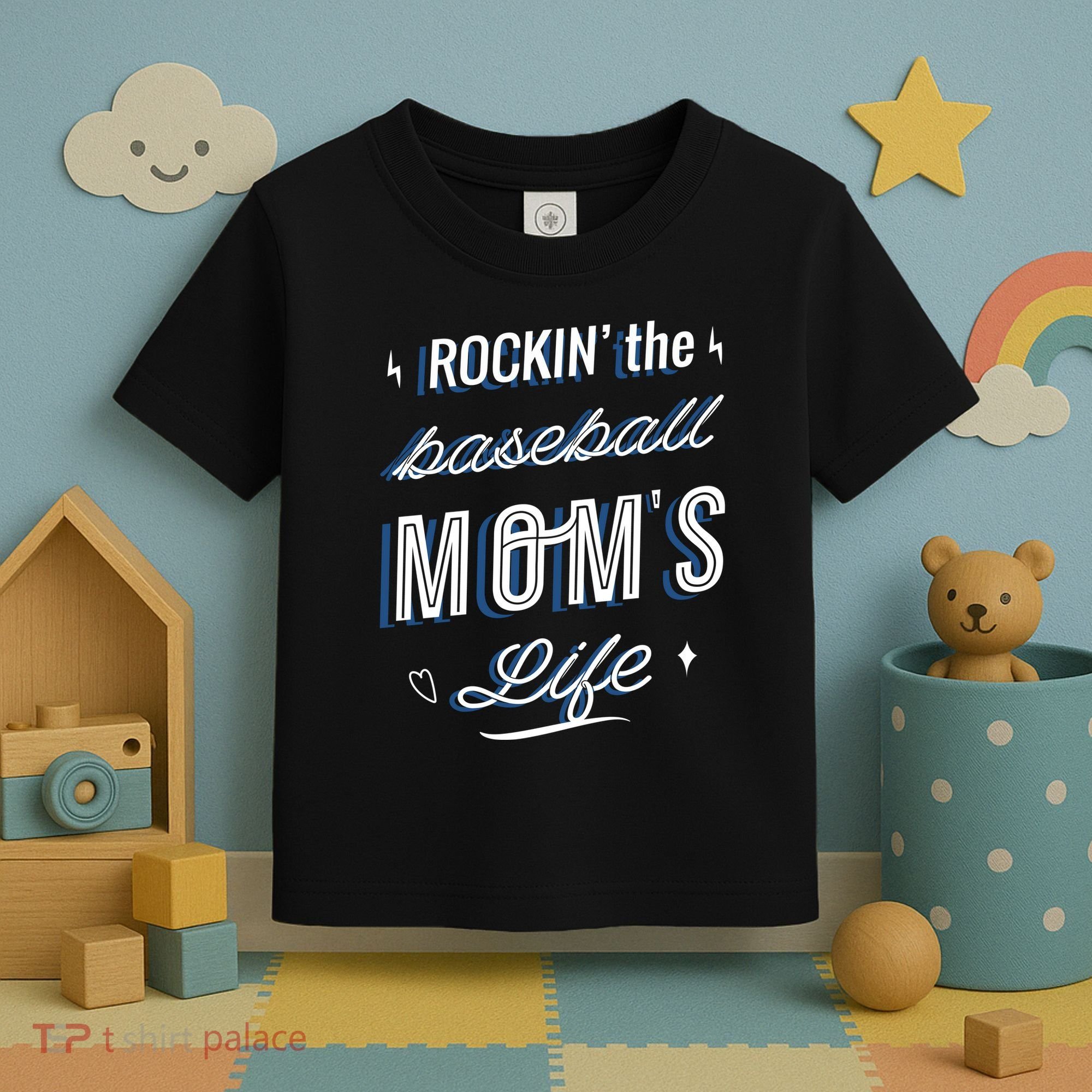 Rockin The Baseball Moms Life Toddler T-Shirt