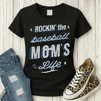 Rockin The Baseball Moms Life Women's T-Shirt thumb 3