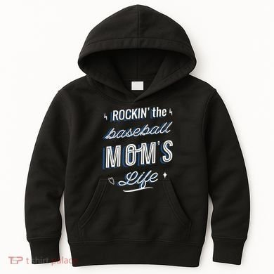 Rockin The Baseball Moms Life Kids Hoodie