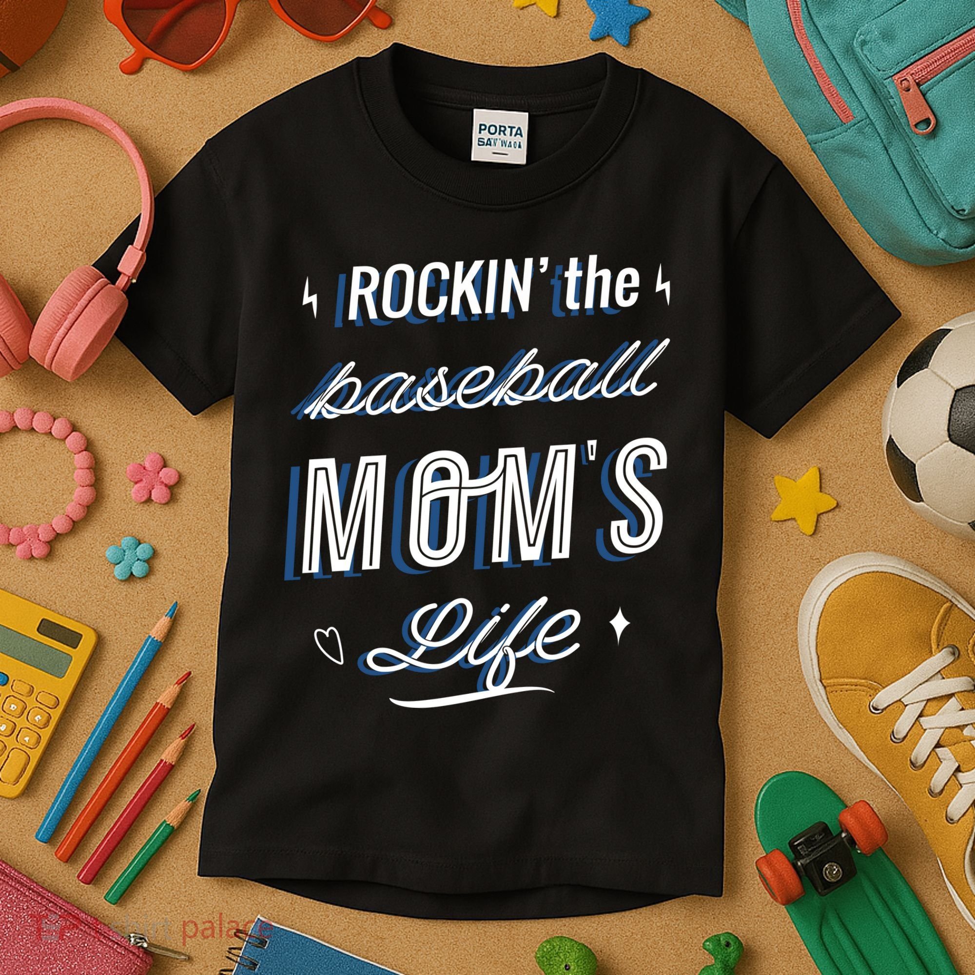Rockin The Baseball Moms Life Kids T-Shirt