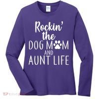 Rockin The Dog Mom And Aunt life Women's Long Sleeve Shirt thumb 0