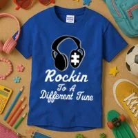 Rockin' To A Different Tune Autism Kids T-Shirt thumb 3