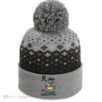 Rockin To A Different Tune Autism Dinosaur The Baniff Cuffed Pom Beanie thumb 0