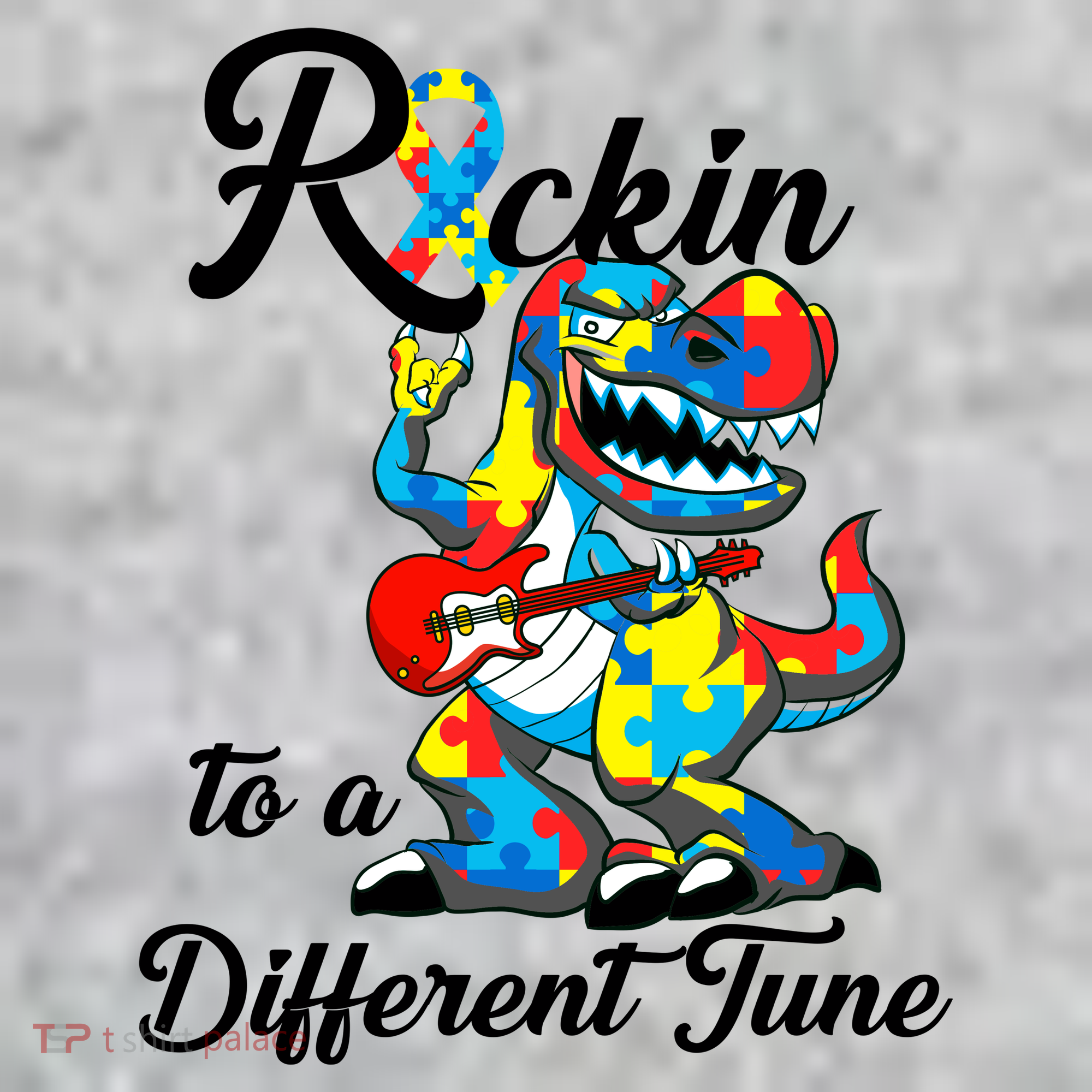 Rockin To A Different Tune Autism Dinosaur The Baniff Cuffed Pom Beanie
