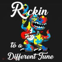 Rockin To A Different Tune Autism Dinosaur Backpack thumb 2
