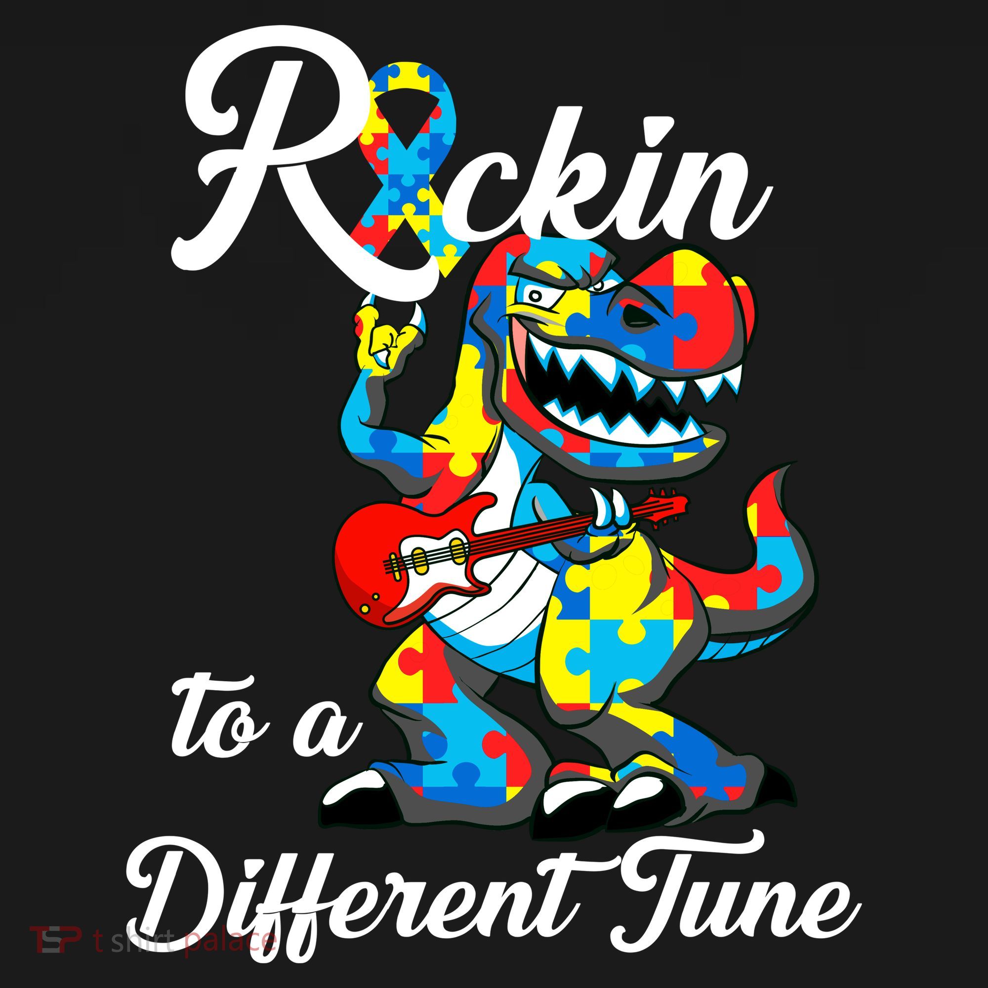 Rockin To A Different Tune Autism Dinosaur Backpack