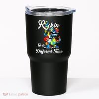 Rockin To A Different Tune Autism Dinosaur Tumbler thumb 0