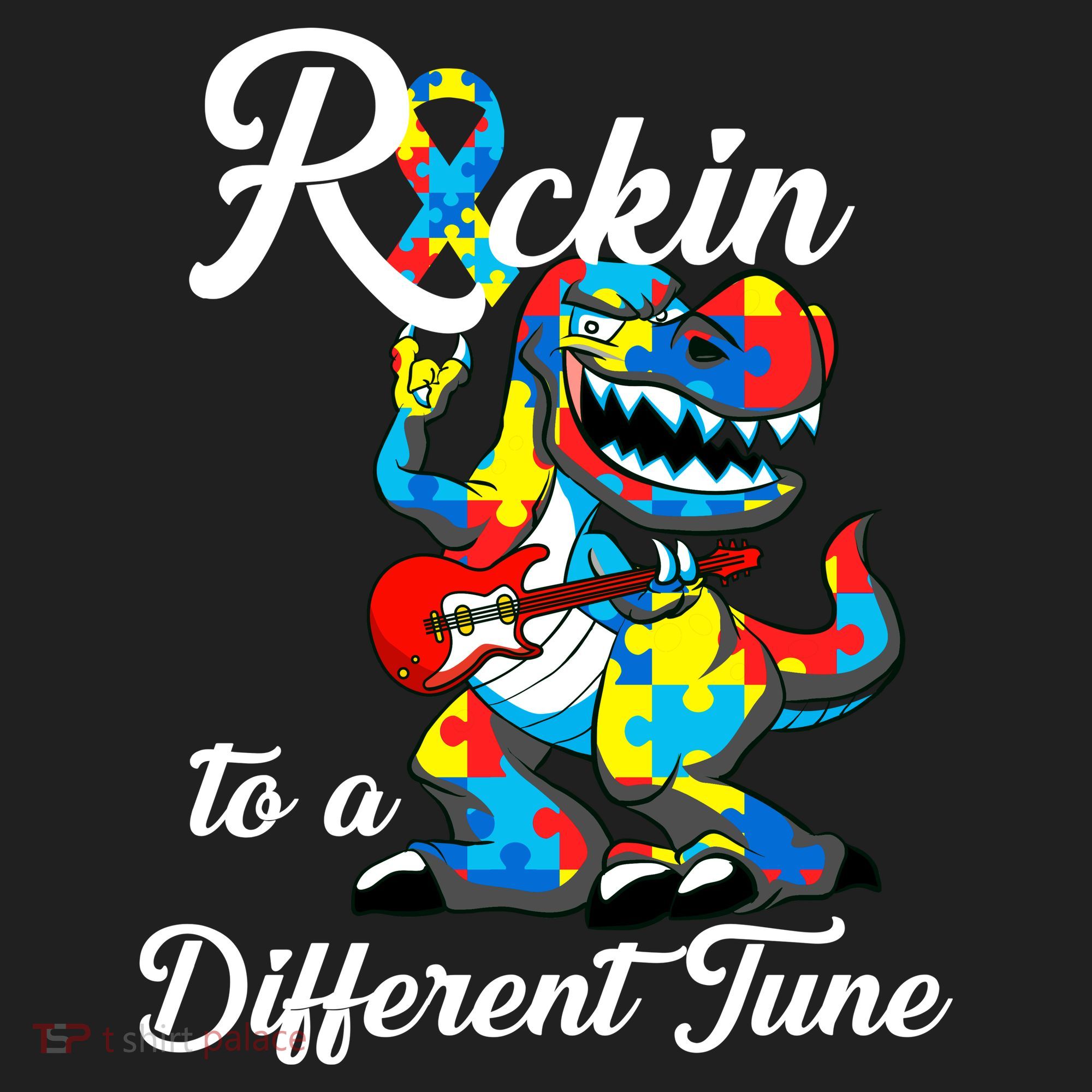 Rockin To A Different Tune Autism Dinosaur Tumbler