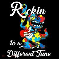Rockin To A Different Tune Autism Dinosaur Ornament thumb 1