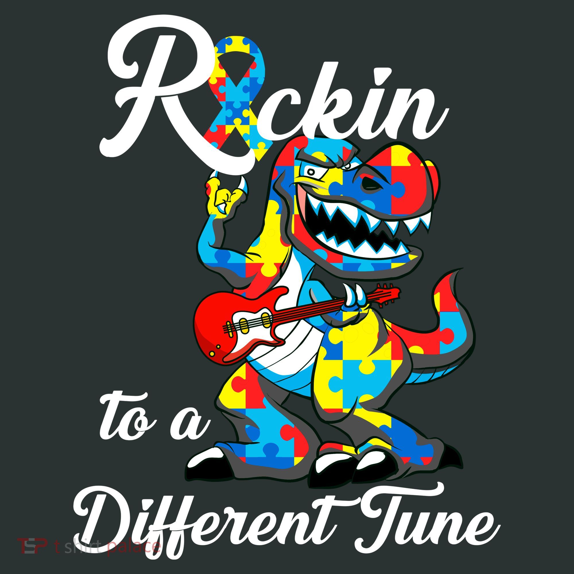 Rockin To A Different Tune Autism Dinosaur Infant Baby Jersey Bodysuit