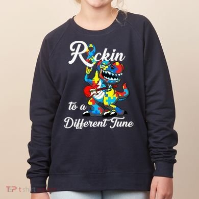 Rockin To A Different Tune Autism Dinosaur Women's Sweatshirt