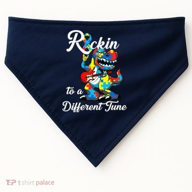 Rockin To A Different Tune Autism Dinosaur USA-Made Doggie Bandana