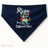Rockin To A Different Tune Autism Dinosaur USA-Made Doggie Bandana thumb 0