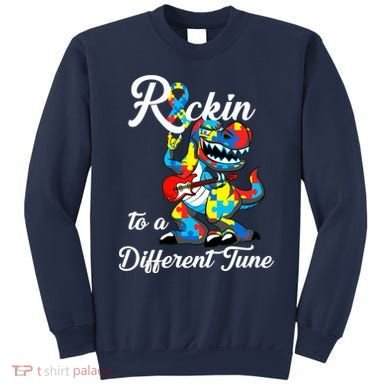 Rockin To A Different Tune Autism Dinosaur Sweatshirt