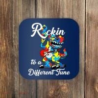 Rockin To A Different Tune Autism Dinosaur Coaster thumb 0