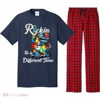 Rockin To A Different Tune Autism Dinosaur Pajama Set thumb 0