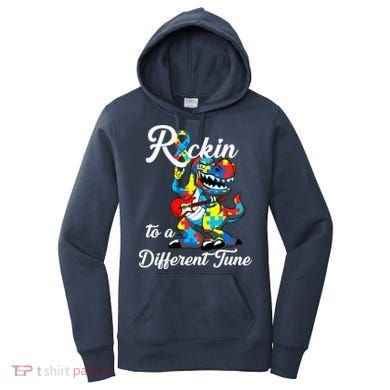 Rockin To A Different Tune Autism Dinosaur Women's Hoodie