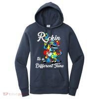 Rockin To A Different Tune Autism Dinosaur Women's Hoodie thumb 0
