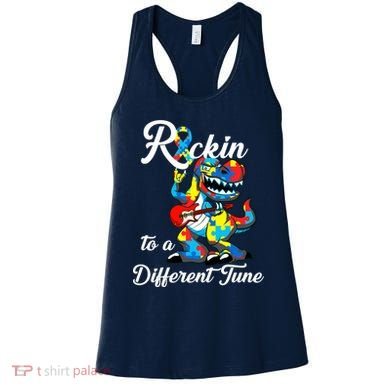 Rockin To A Different Tune Autism Dinosaur Women's Tank Top