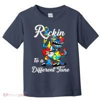 Rockin To A Different Tune Autism Dinosaur Toddler T-Shirt thumb 0