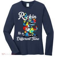 Rockin To A Different Tune Autism Dinosaur Women's Long Sleeve Shirt thumb 0